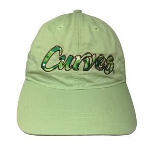 Curves Slideback Hat Green One Size Adjustable Embroidered 6 Panel Cotton